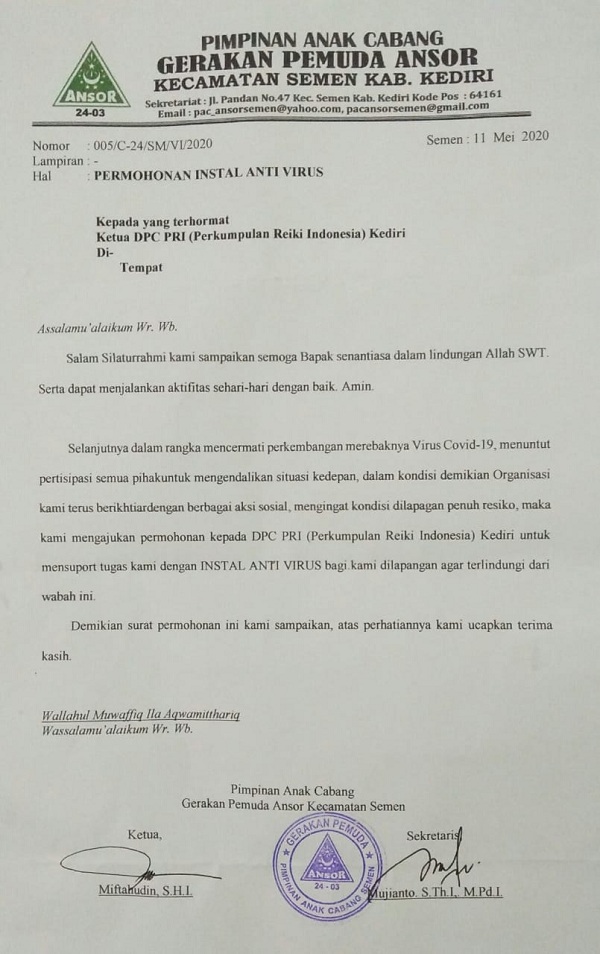 /Install-Ansor-Banser Semen Kediri.jpeg